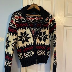 NWT Ralph Lauren Black and Red Patterned Cardigan